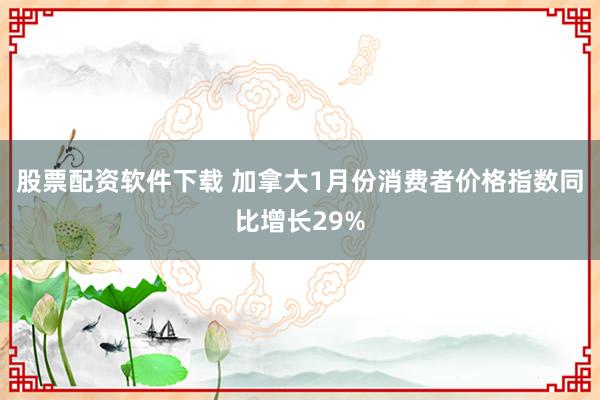 股票配资软件下载 加拿大1月份消费者价格指数同比增长29%